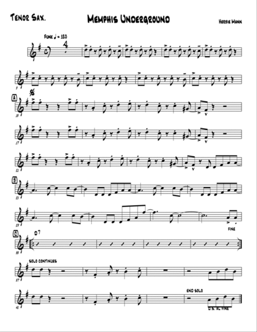 Memphis Underground Saxophone Quartet scores gallery preview page 5