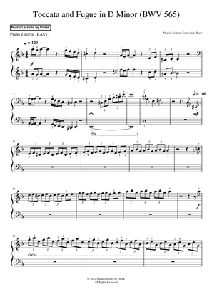 Book cover for Toccata and Fugue in D Minor (BWV 565) (EASY PIANO) [Johann Sebastian Bach]