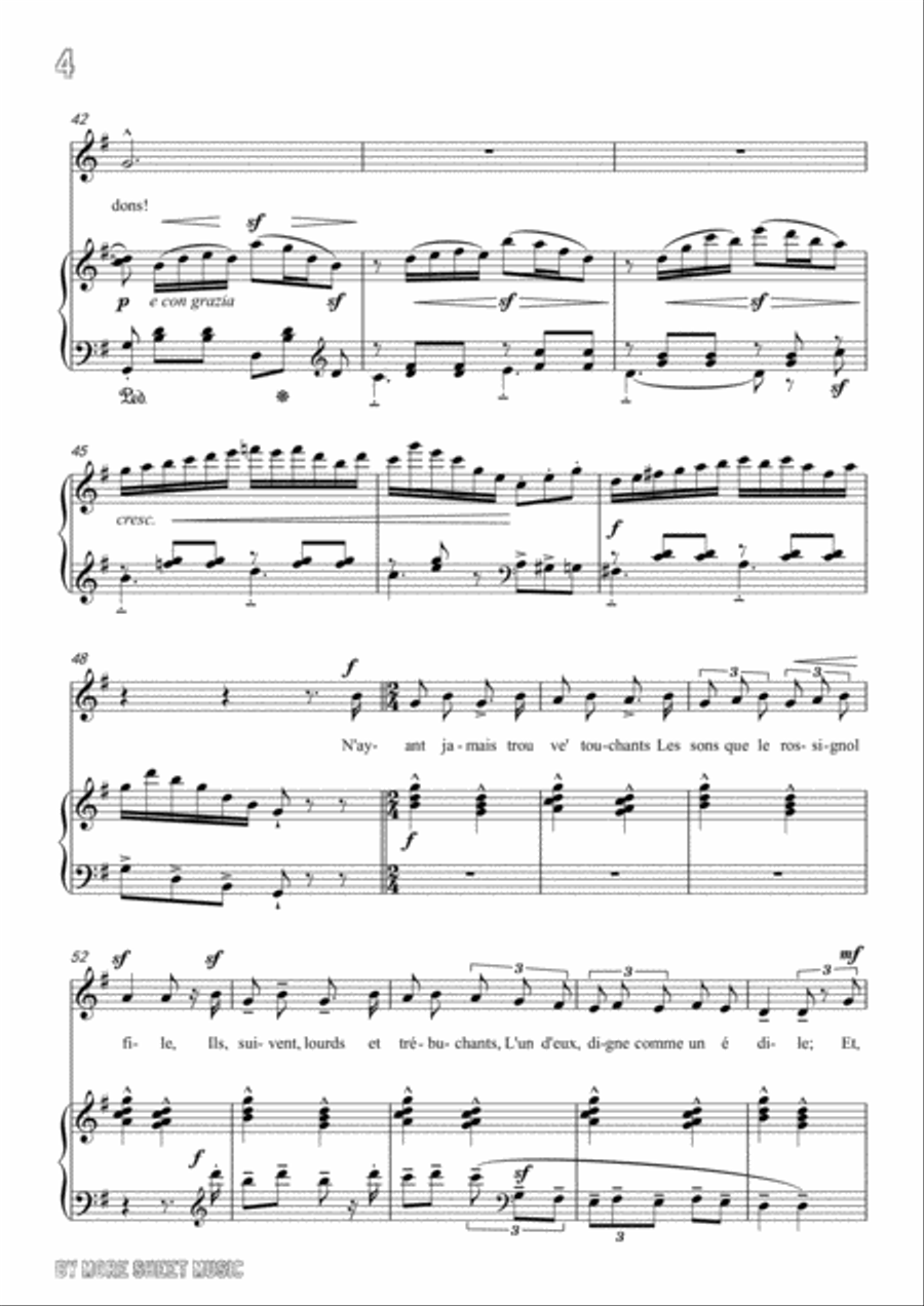 Chabrier-Ballade des gros dindons in G Major,for Voice and Piano Voice Solo scores gallery preview page 6
