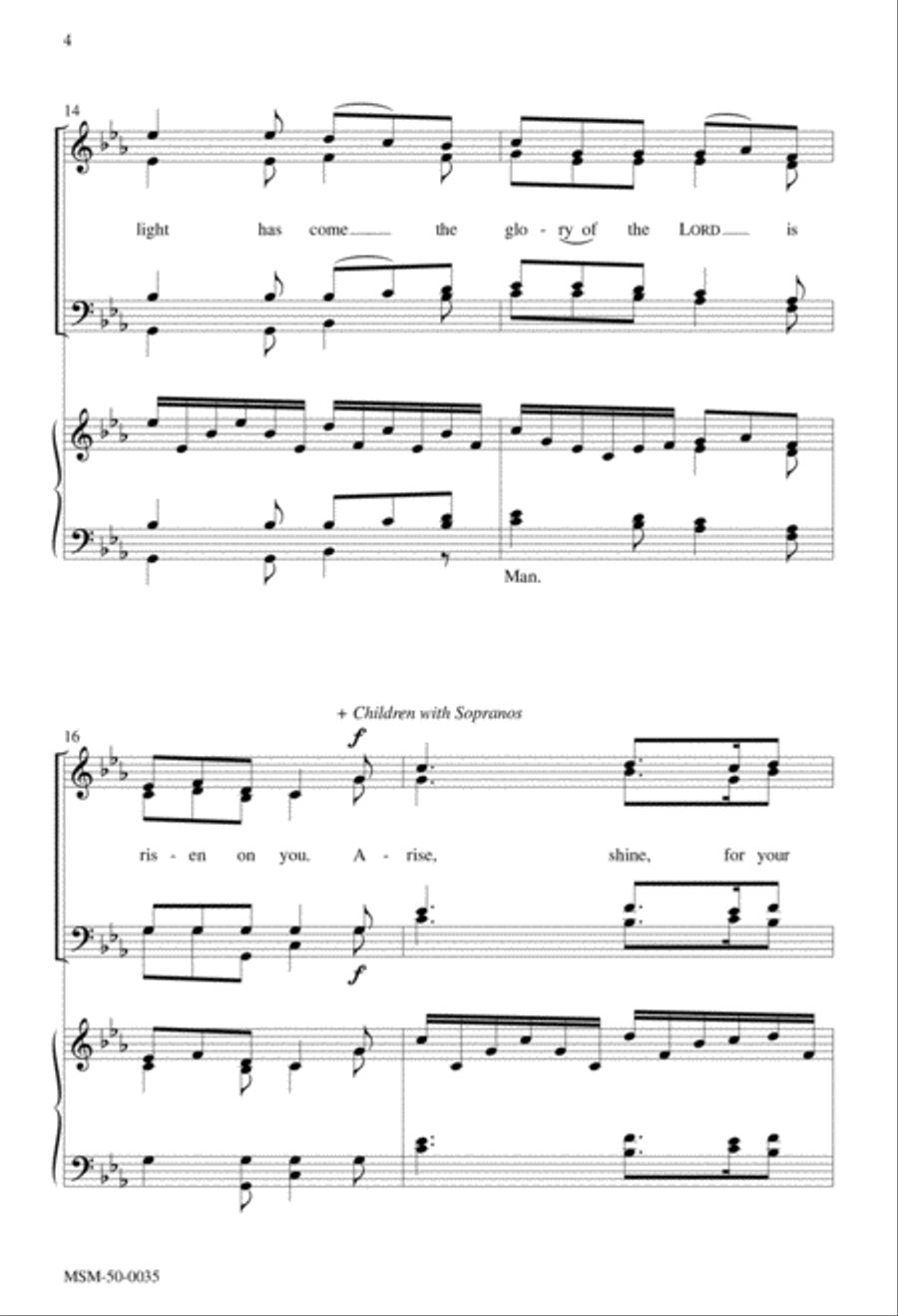 Arise, Shine, for Your Light Has Come 4-Part scores gallery preview page 3