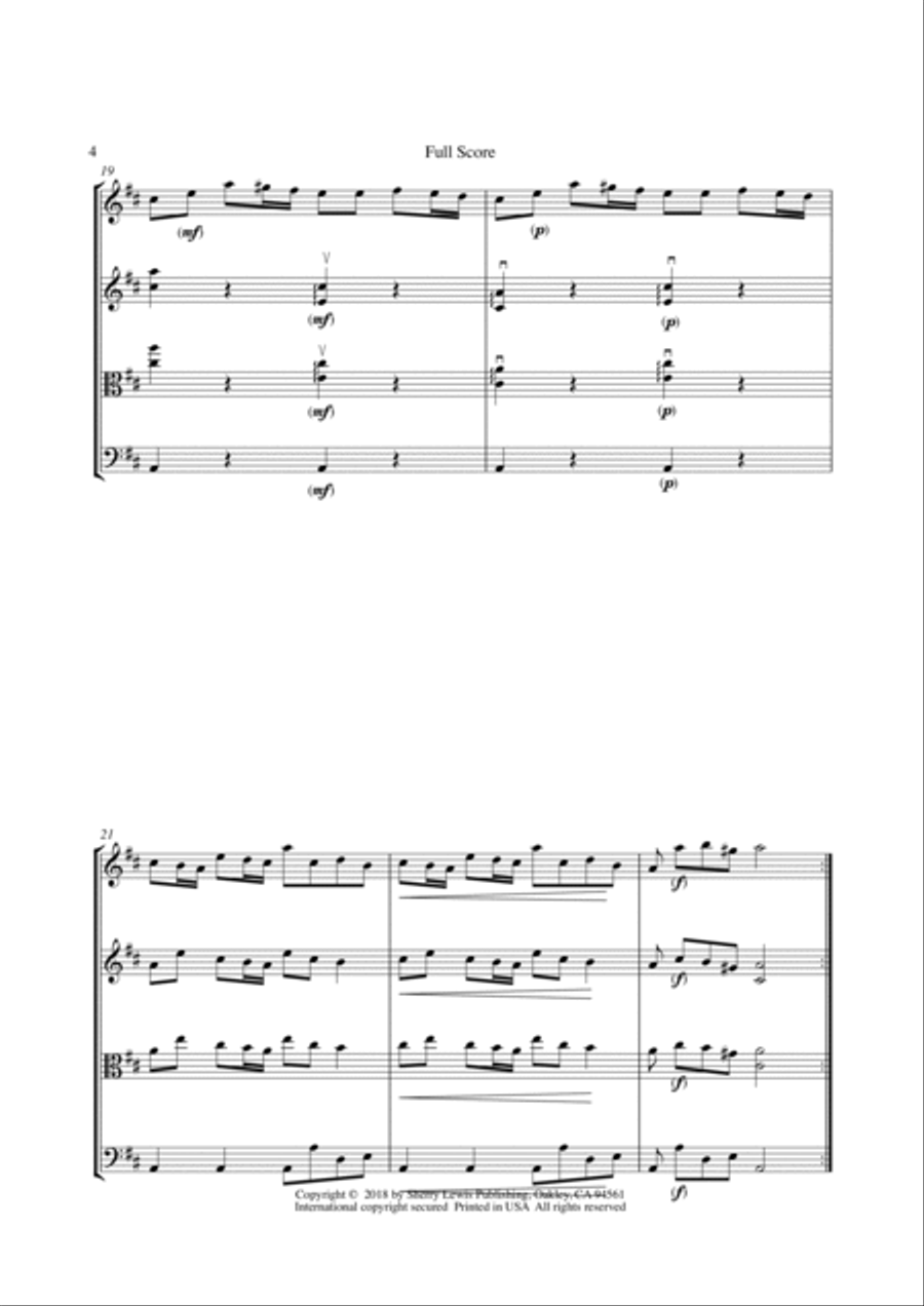 CONCERTO IN D MAJOR FOR 2 VIOLINS, LUTE AND BASSO CONTINUO, F.XII NO.15, 3rd Mov., STRING TRIO String Trio scores gallery preview page 6