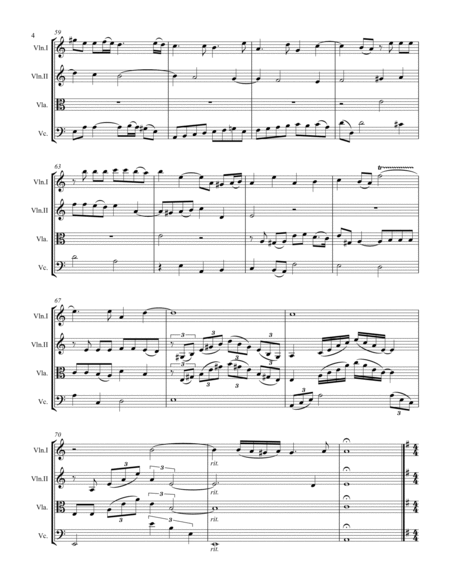 Handel – Six Fugues by George Frideric Handel (for String Quartet) image number null