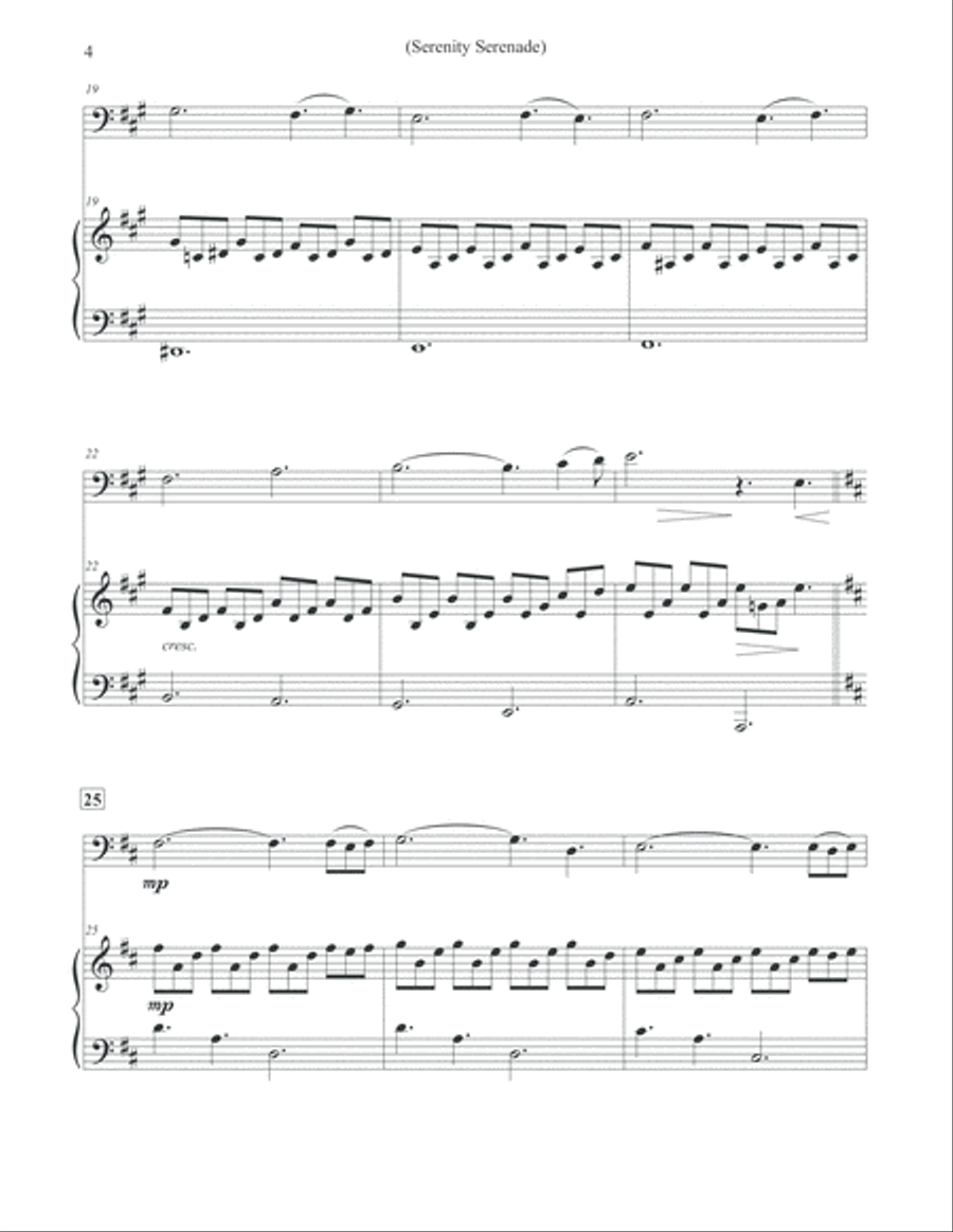 Serenity Serenade - Cello & Piano Piano scores gallery preview page 4