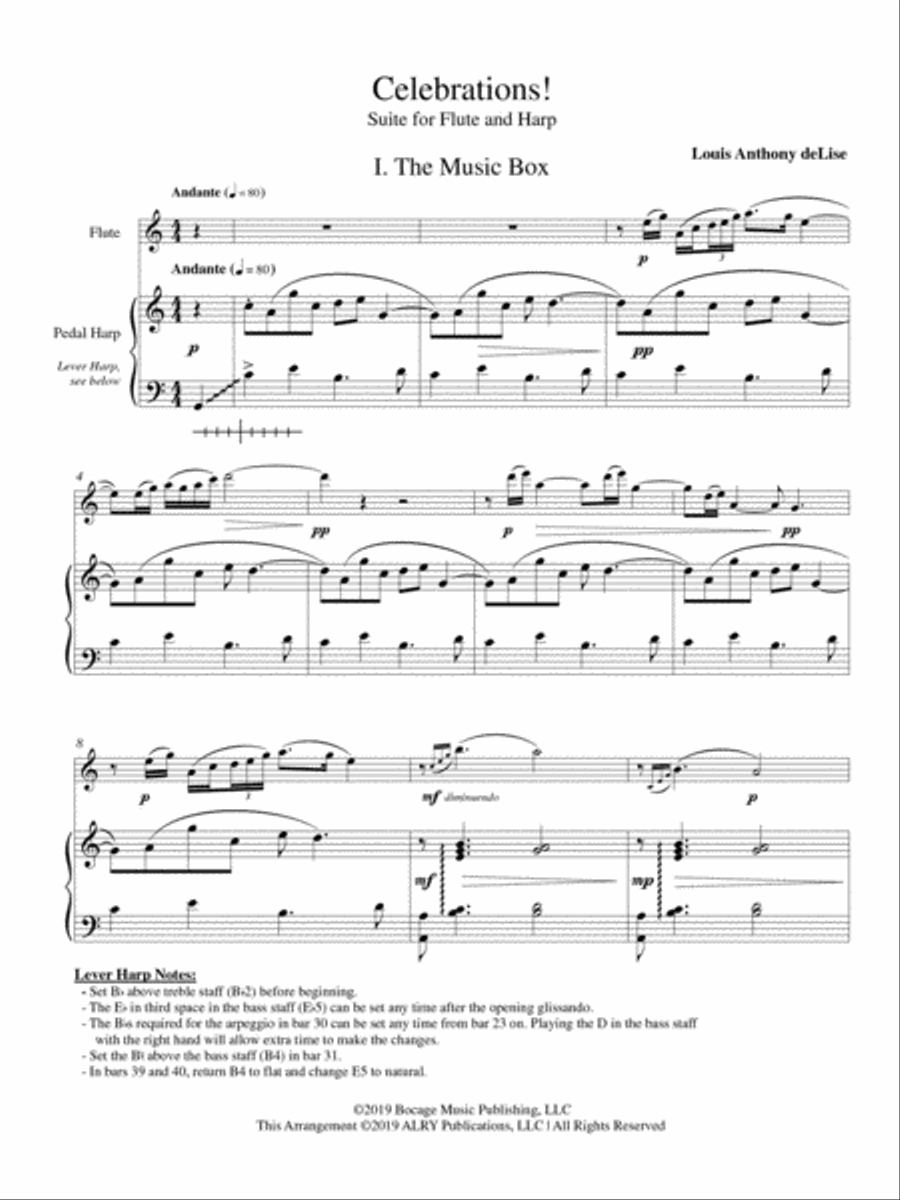 Celebrations! for Flute and Harp Flute scores gallery preview page 2