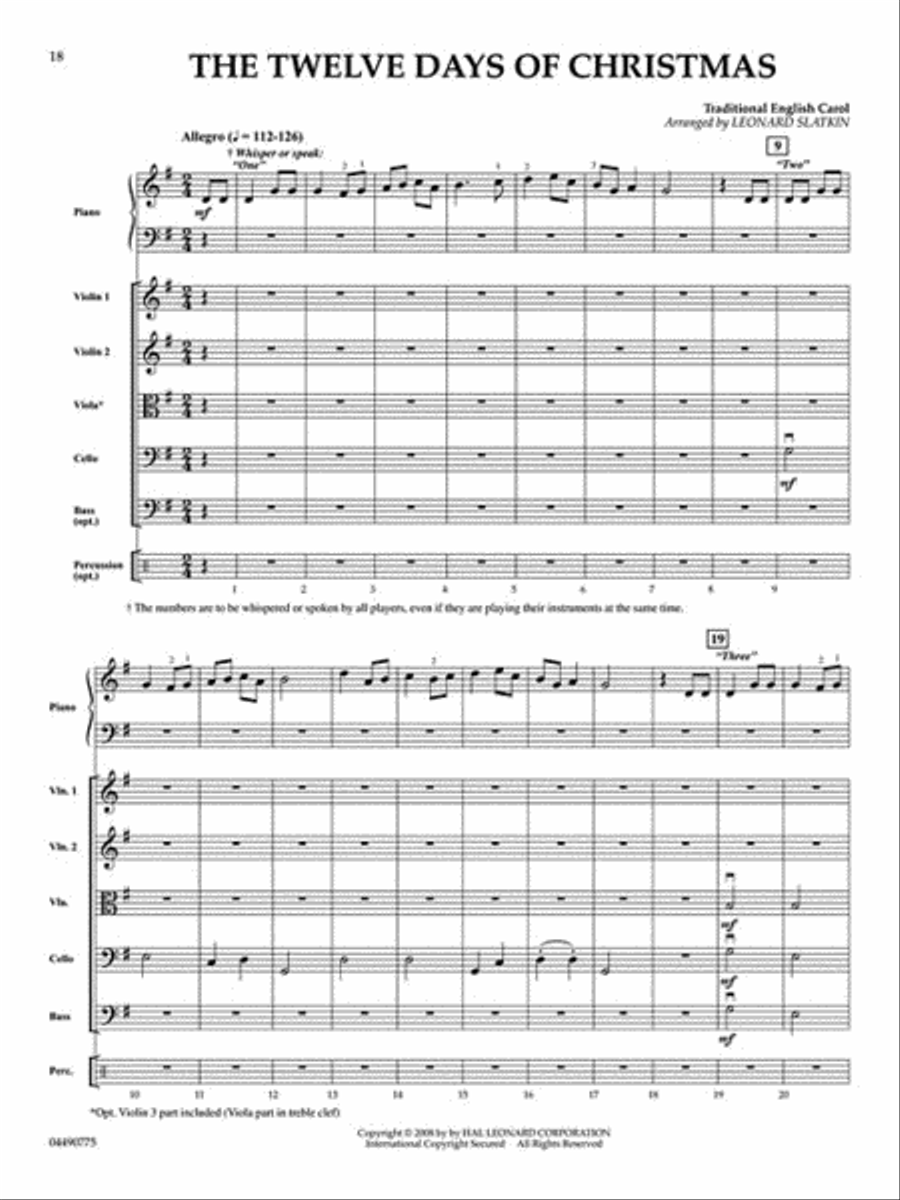 Holidays for Piano and Strings String Orchestra scores gallery preview page 4