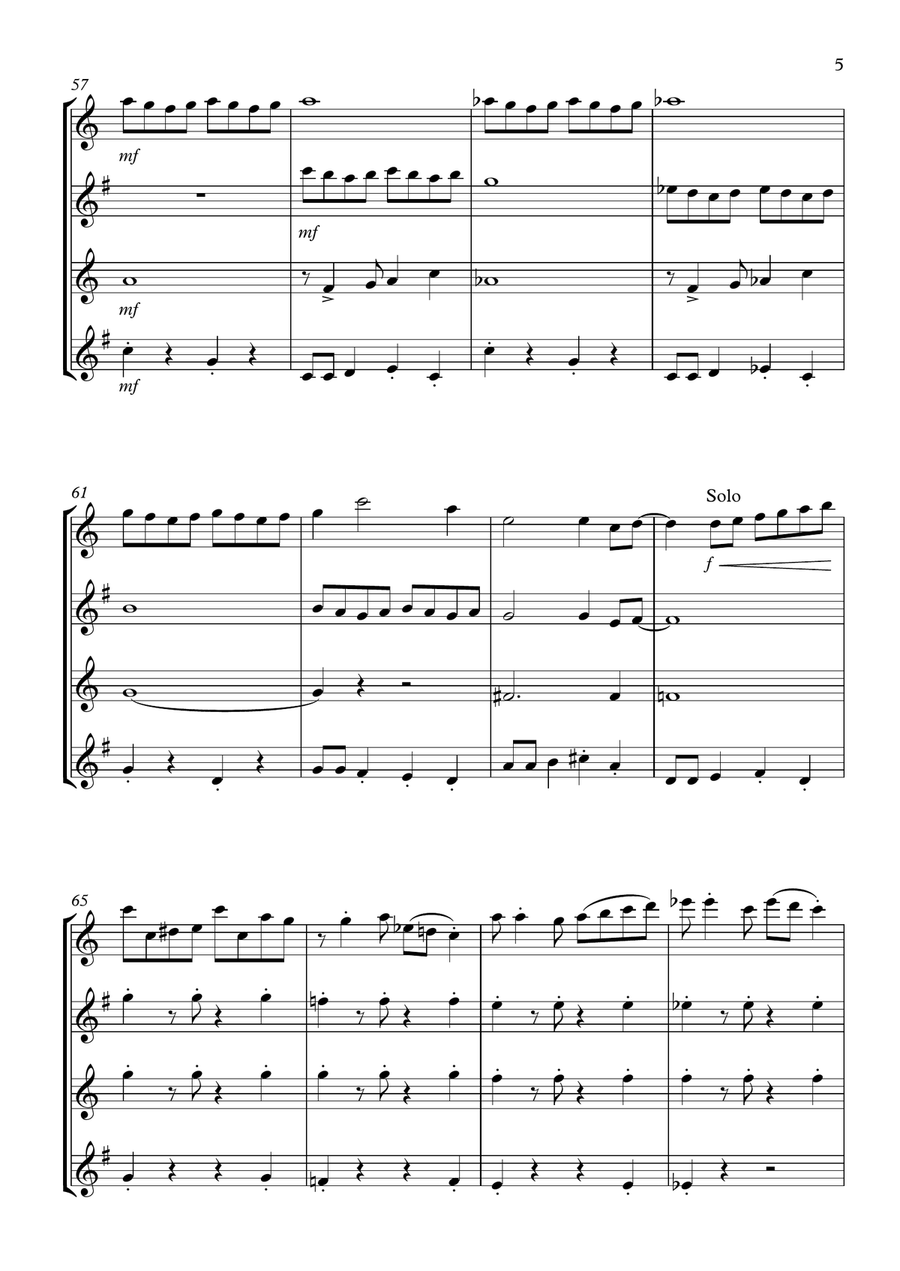 The Flapper's Ball (1920s style): Saxophone Quartet Saxophone Quartet scores gallery preview page 5