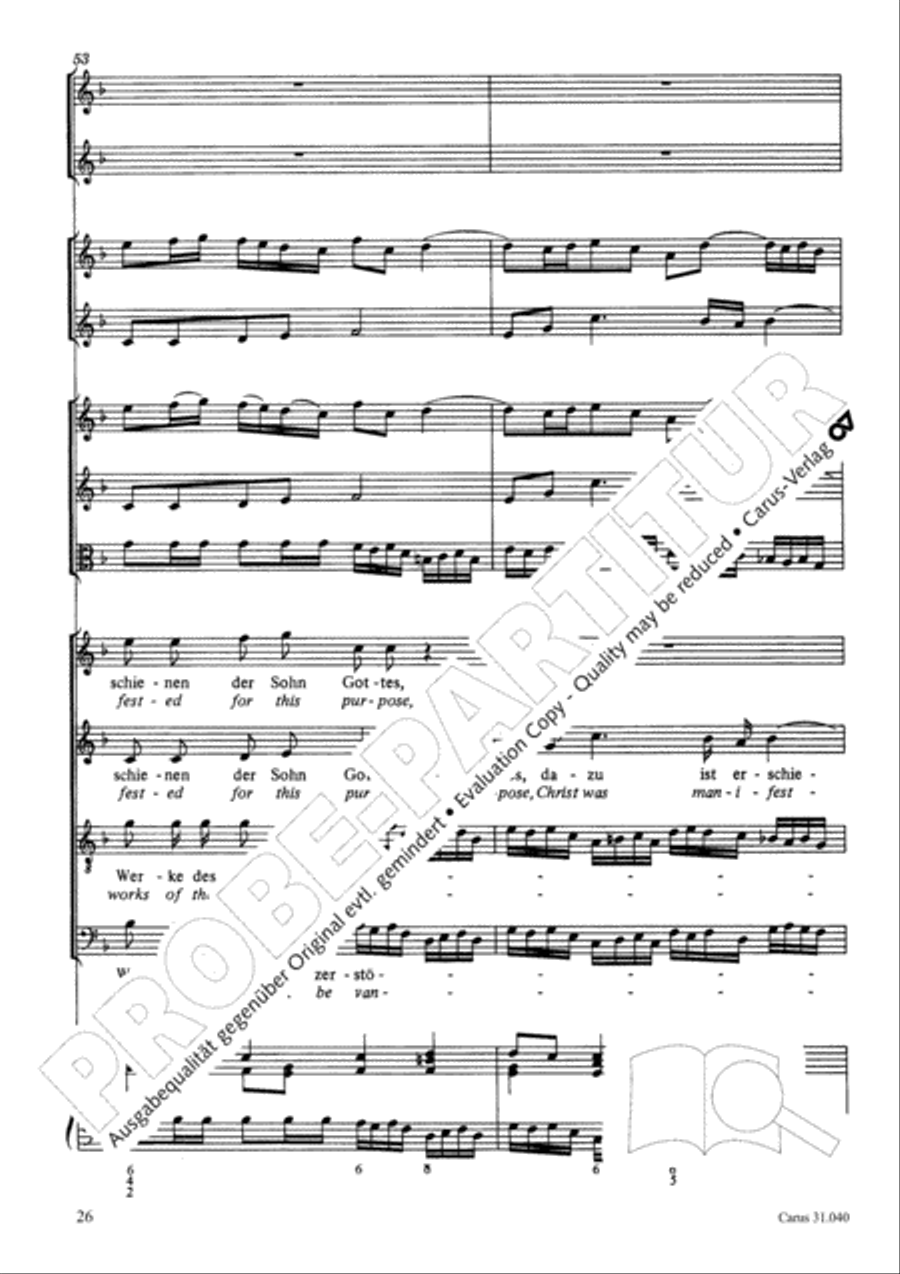 Christ was manifested for this purpose (Dazu ist erschienen der Sohn Gottes) ATB scores gallery preview page 27