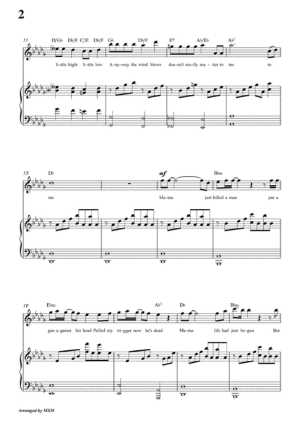 Bohemian Rhapsody,in D flat Major,for Voice and Piano