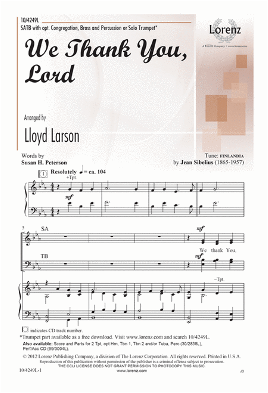 We Thank You, Lord 4-Part scores gallery preview page 1