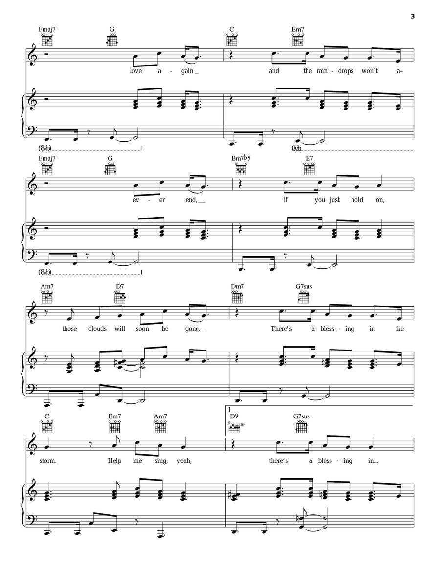 Blessing In The Storm Piano, Vocal, Guitar scores gallery preview page 3