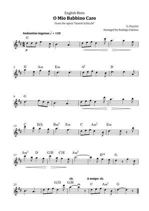 O Mio Babbino Caro - for english horn solo (with chords)