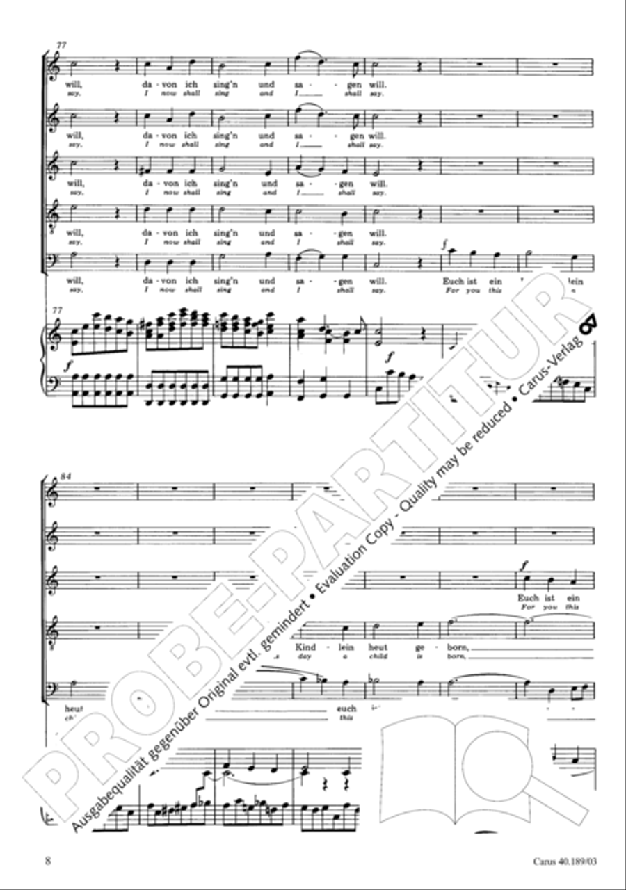 From heav'n on high (Vom Himmel hoch) SSATB scores gallery preview page 9