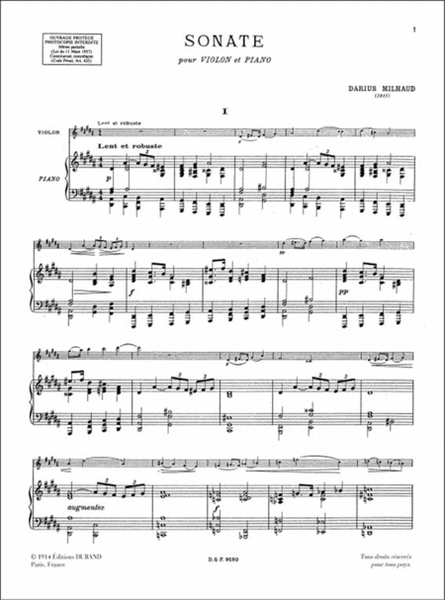 Sonate N 1 Violon-Piano