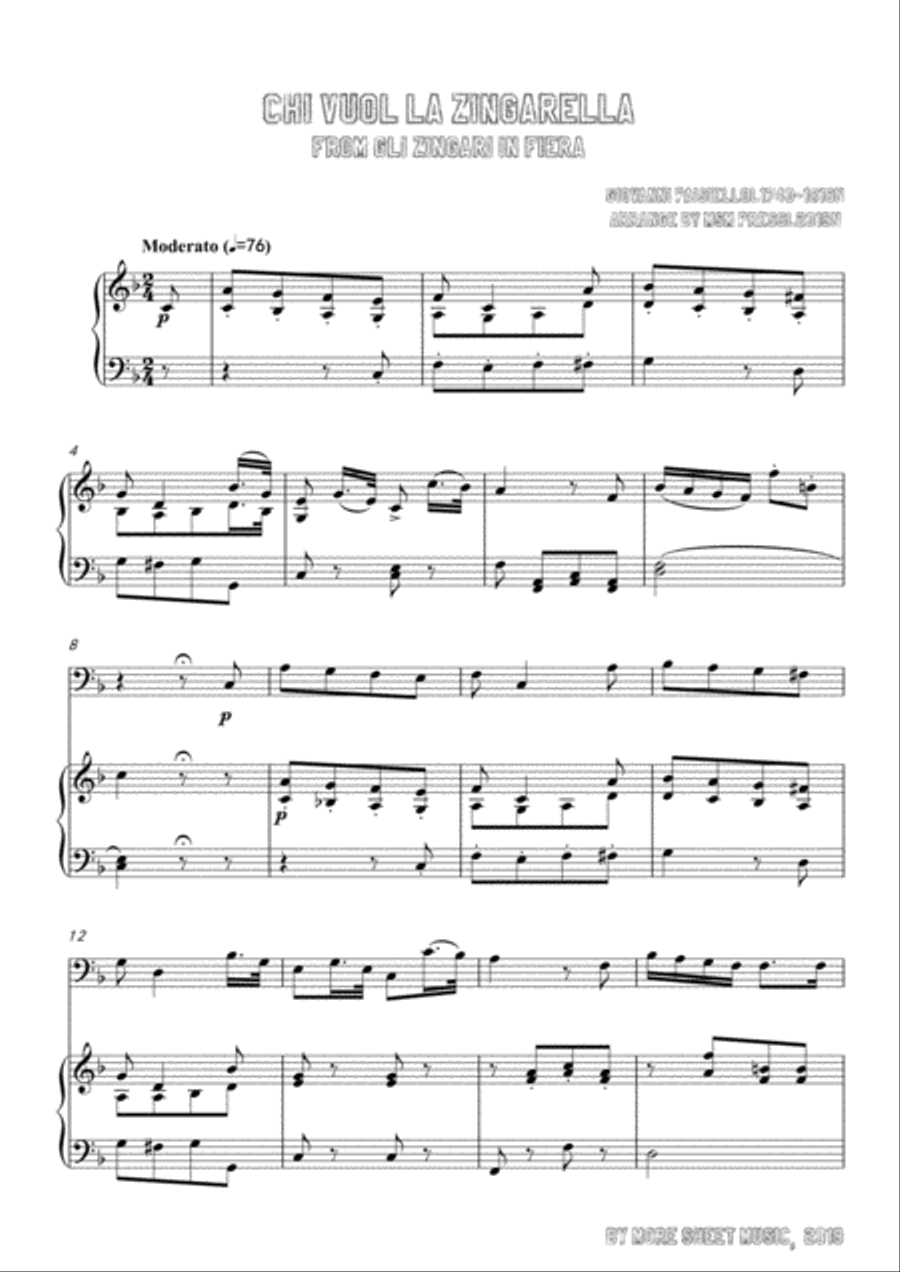 Paisiello-Chi Vuol la zingarella,for Cello and Piano Flute Solo scores gallery preview page 3