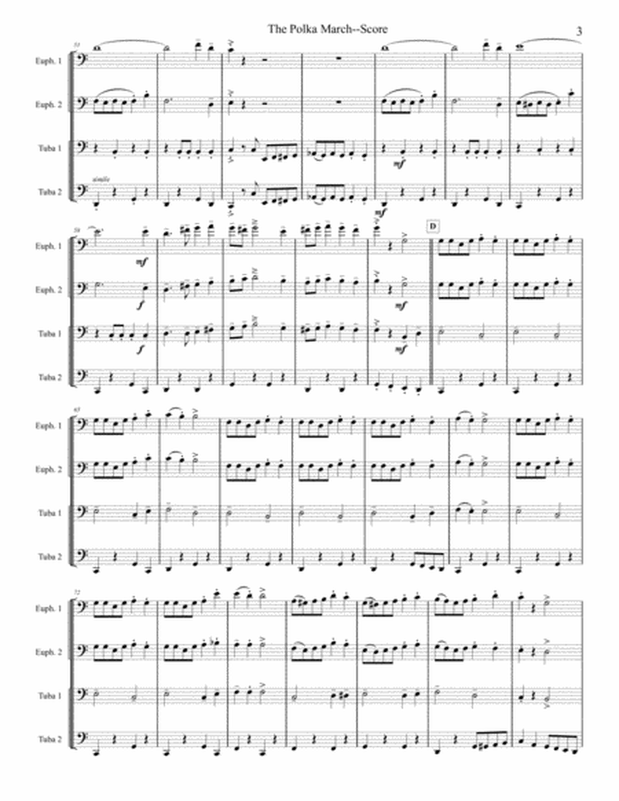 The Polka March - Tuba/Euphonium Quartet image number null