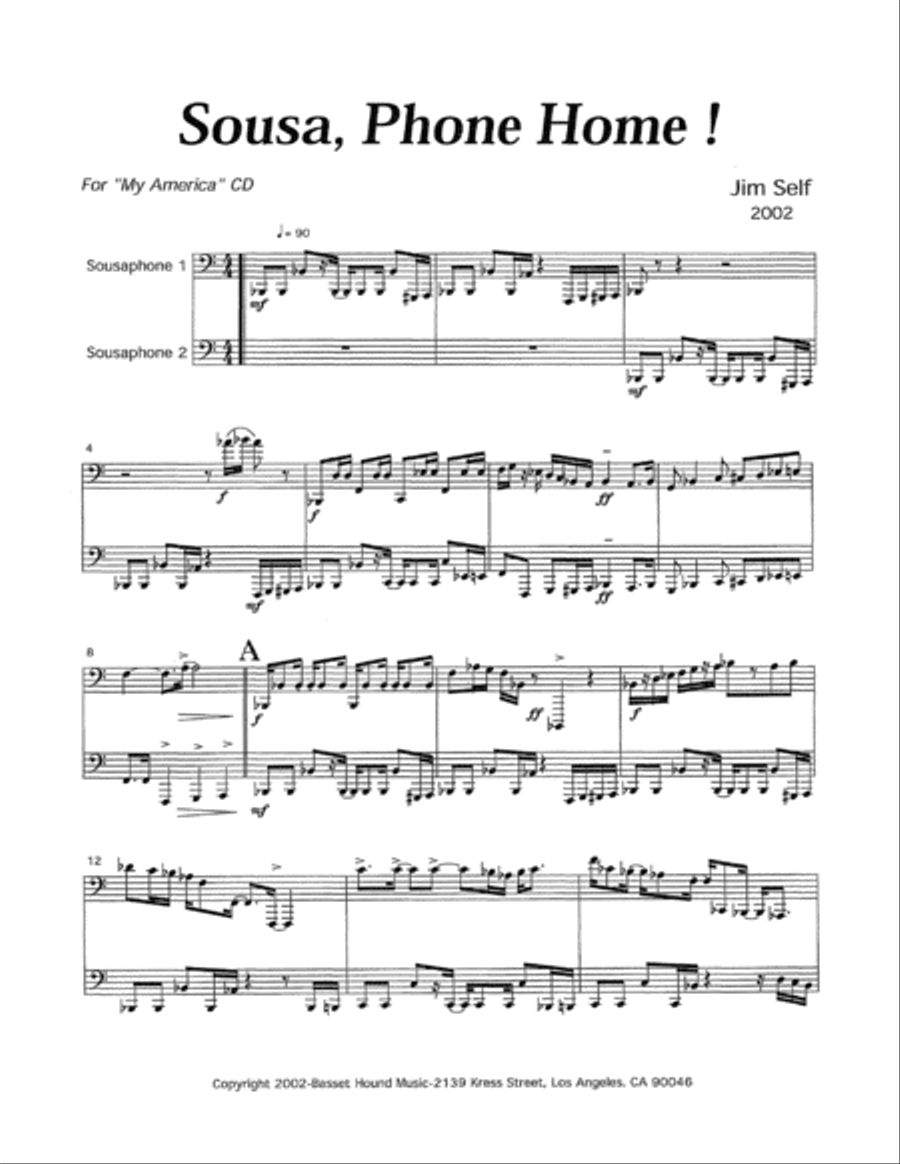 Sousa, Phone Home! Tuba scores gallery preview page 3