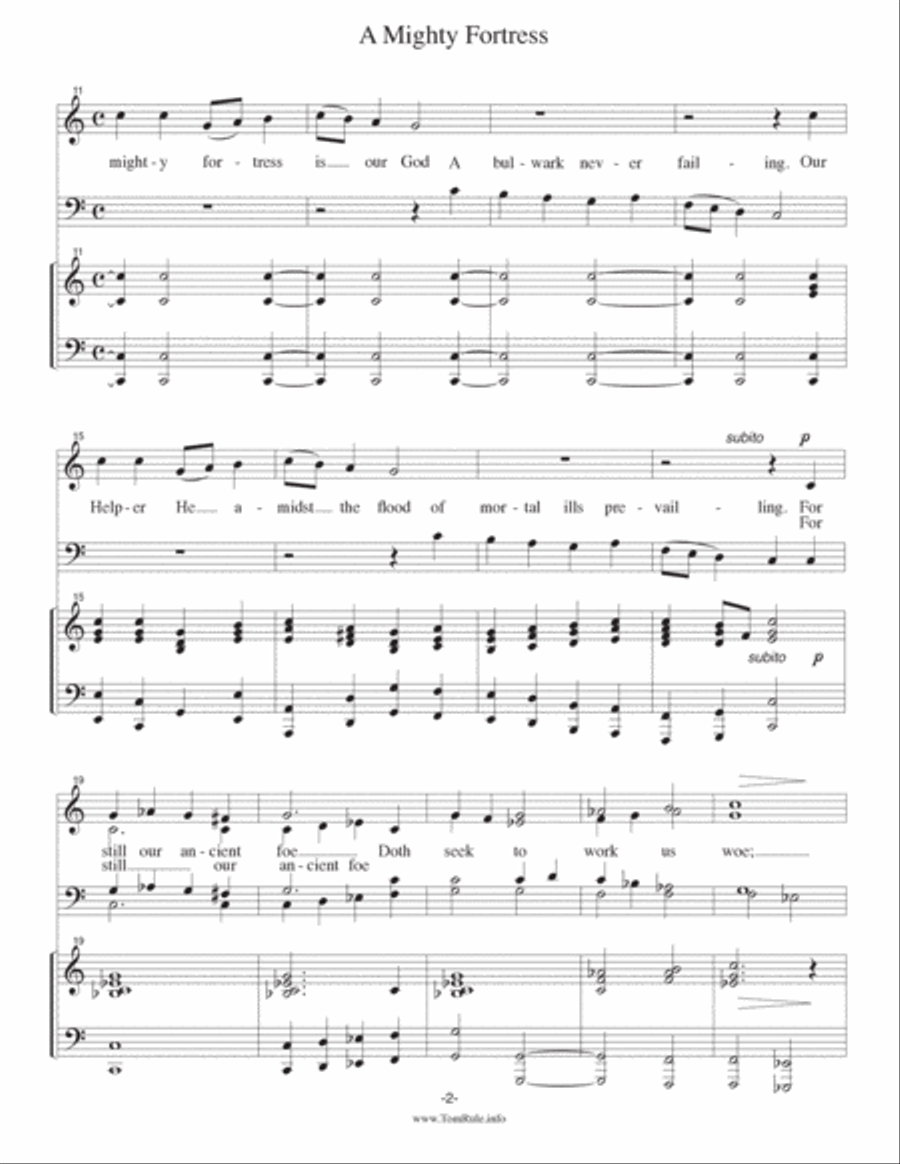 A MIghty Fortress 4-Part scores gallery preview page 2