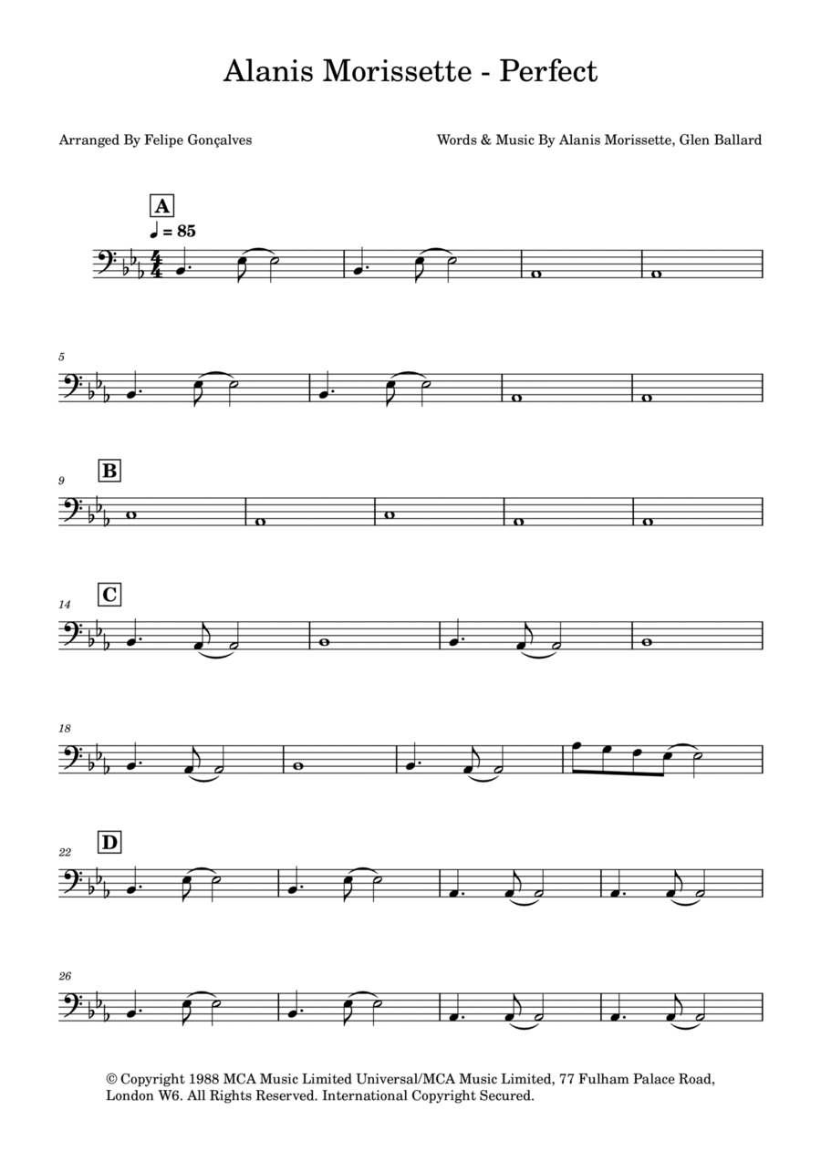 Perfect Bass Guitar scores gallery preview page 1