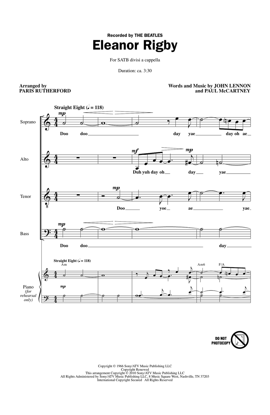 Eleanor Rigby Eleanor Rigby 4-Part scores gallery preview page 1