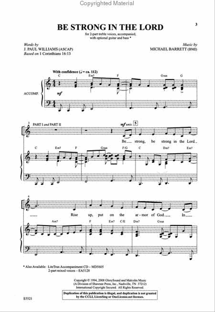 Be Strong in the Lord 2-Part scores gallery preview page 2