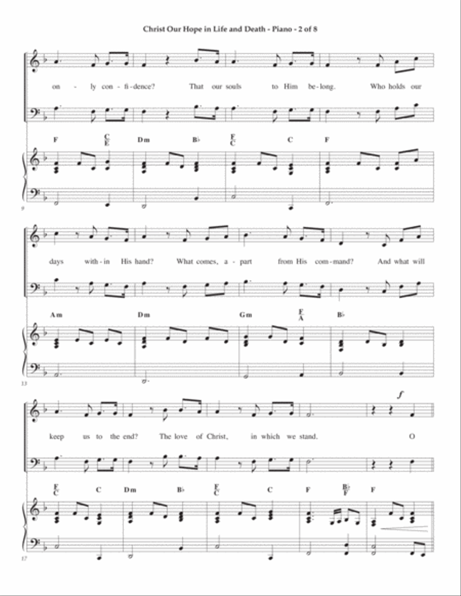 Christ Our Hope In Life And Death Piano, Vocal, Guitar scores gallery preview page 2