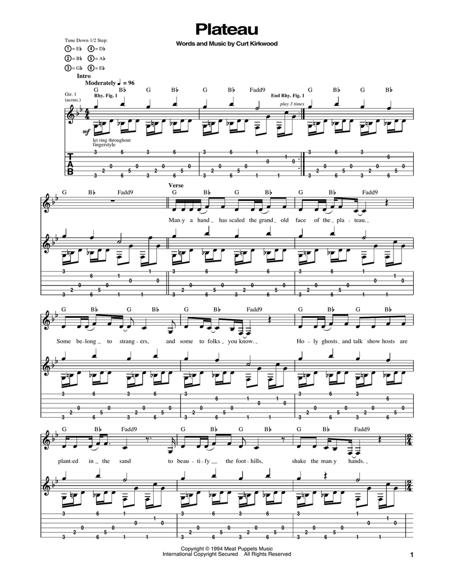 Plateau Acoustic Guitar scores gallery preview page 1