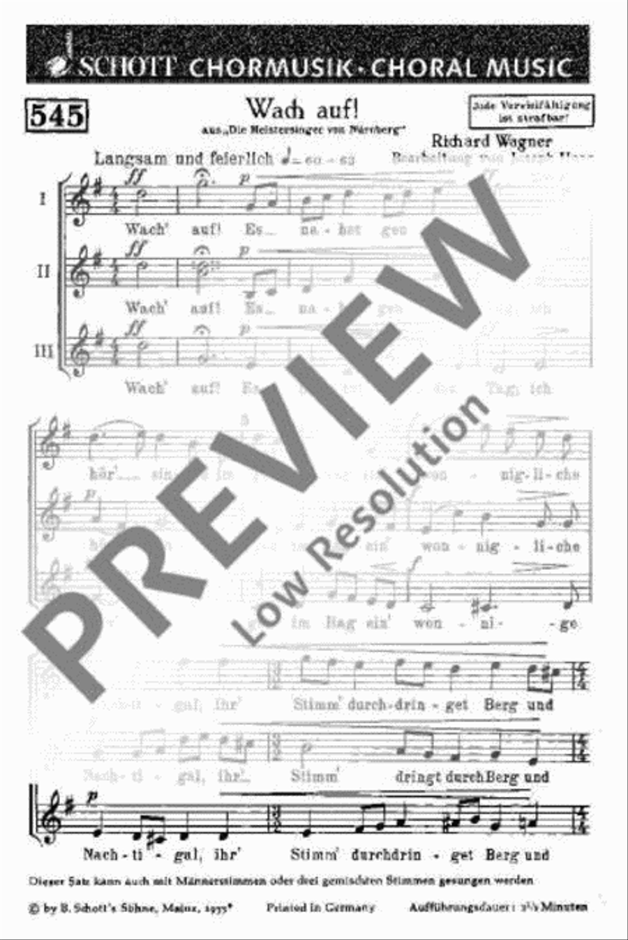 Wach auf! Wach auf! Es nahet gen den Tag Women's Choir scores gallery preview page 2
