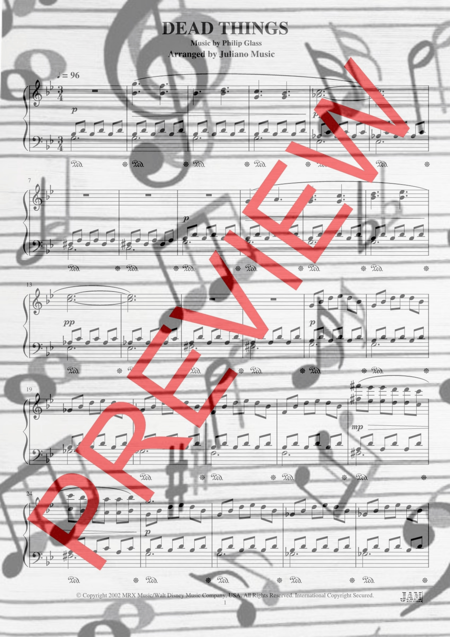 Dead Things Easy Piano scores gallery preview page 2