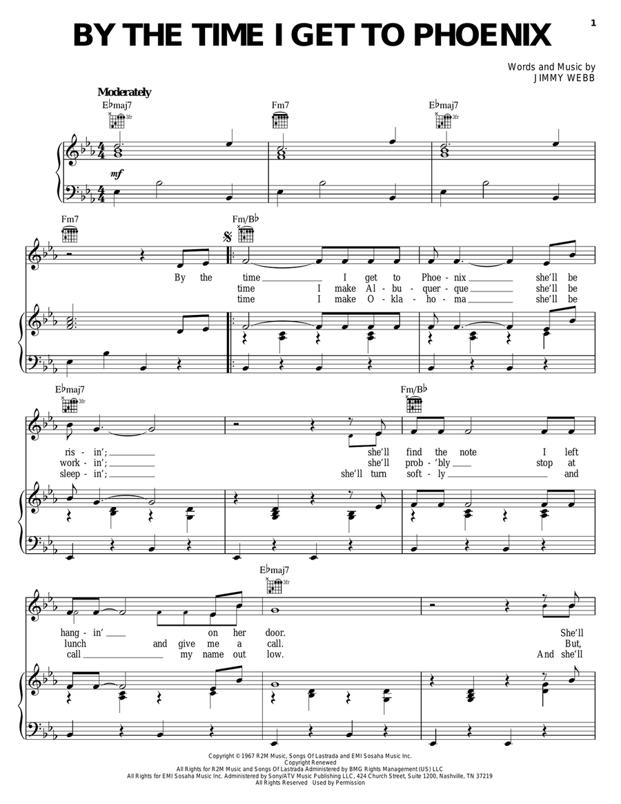 By The Time I Get To Phoenix Guitar scores gallery preview page 1