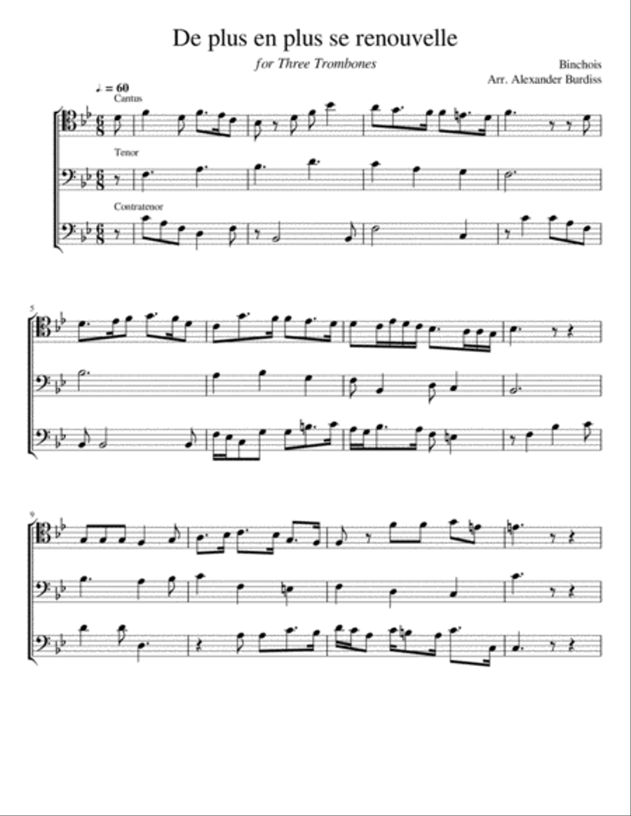 De plus en plus se renouvelle Brass Ensemble scores gallery preview page 2