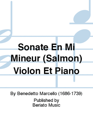 Sonate En Mi Mineur (Salmon) Violon Et Piano