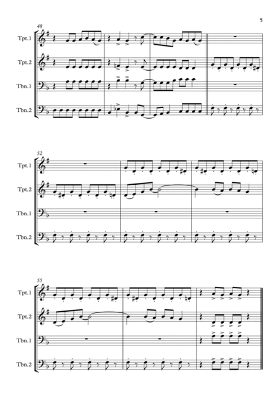 Mamma Mia Brass Ensemble scores gallery preview page 5