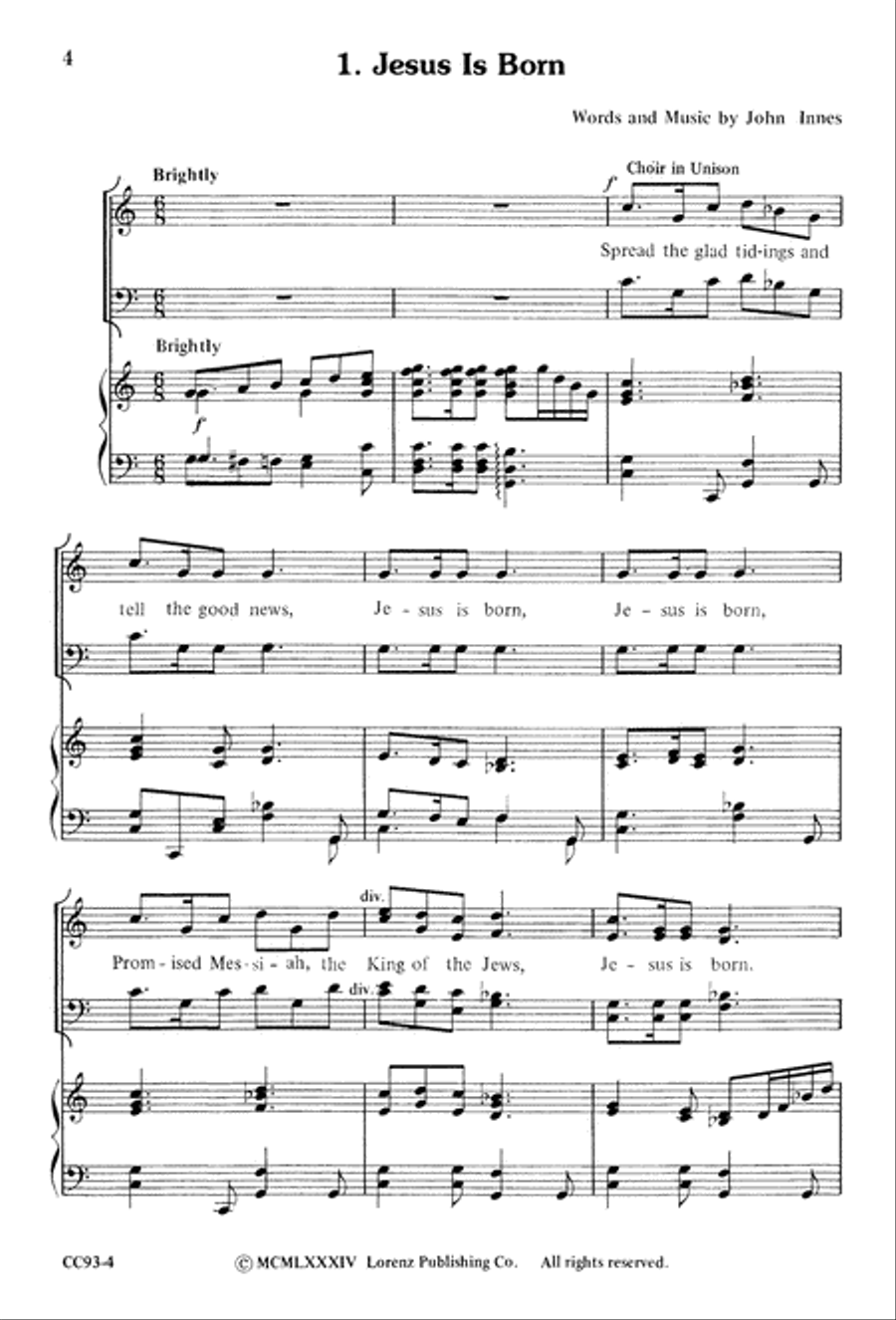 Jesus Is Born Jesus Is Born 4-Part scores gallery preview page 6
