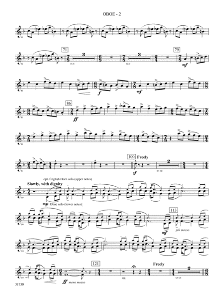 They Shall Run and Be Free: Oboe Concert Band scores gallery preview page 2