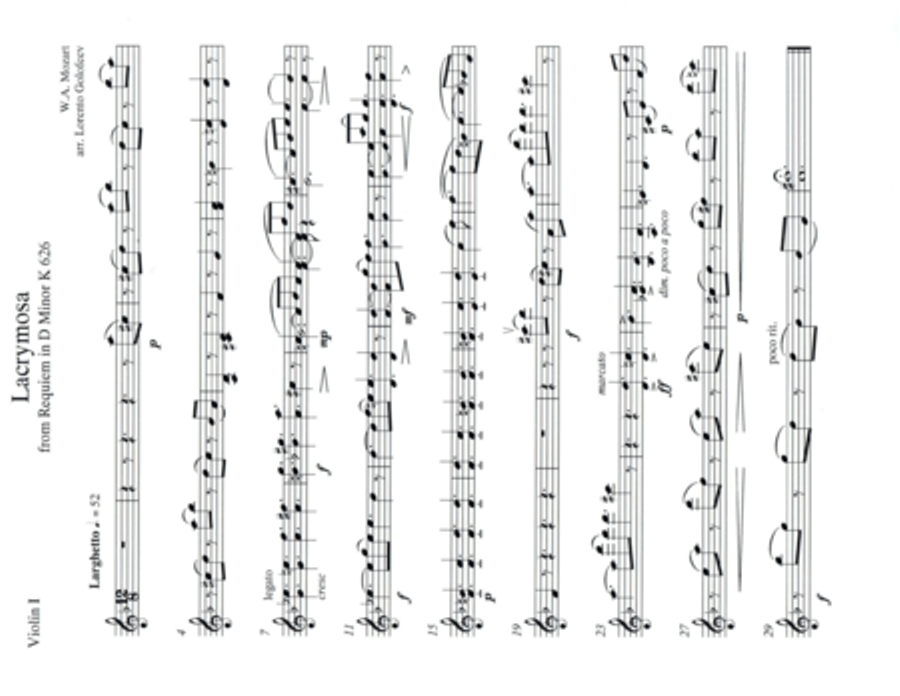 Lacrymosa Lacrymosa String Quartet scores gallery preview page 1
