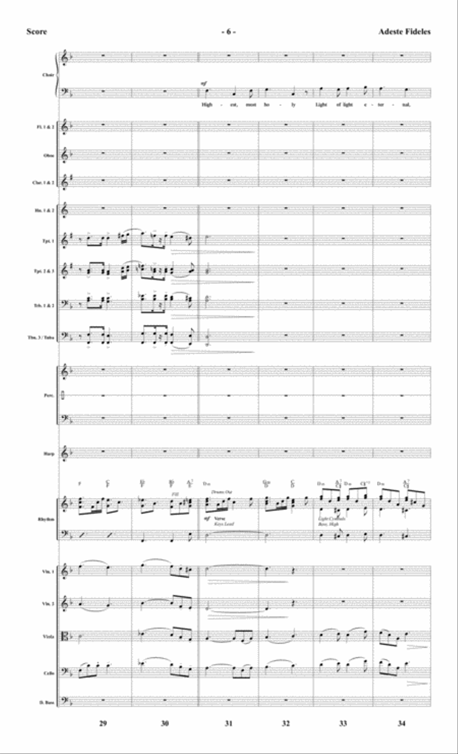 Adeste Fideles - Orchestral Score and Parts Choir scores gallery preview page 8