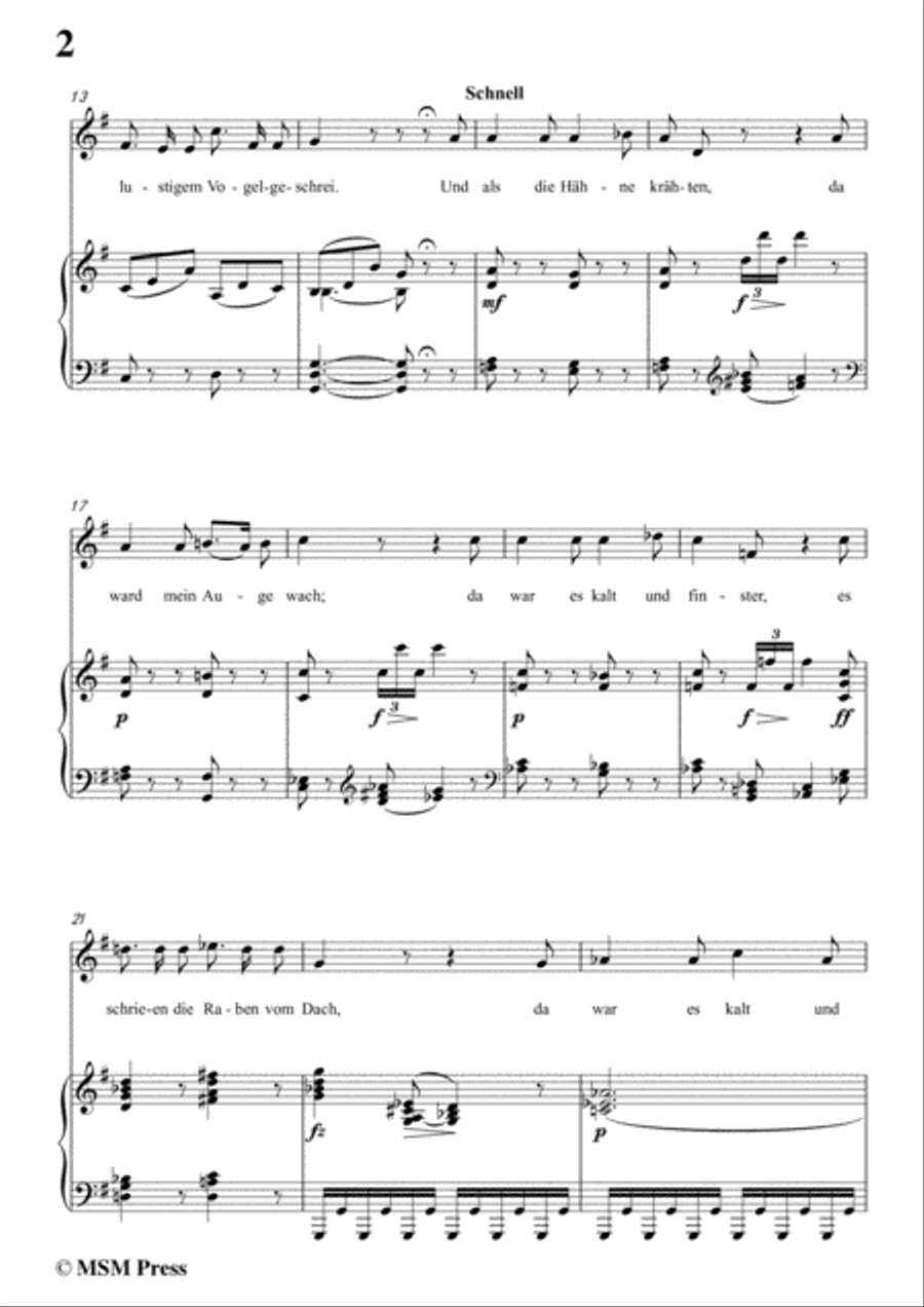 Schubert-Frühlingstraum,from 'Winterreise',Op.89(D.911) No.11,in G Major,for Voice&Piano Voice scores gallery preview page 4