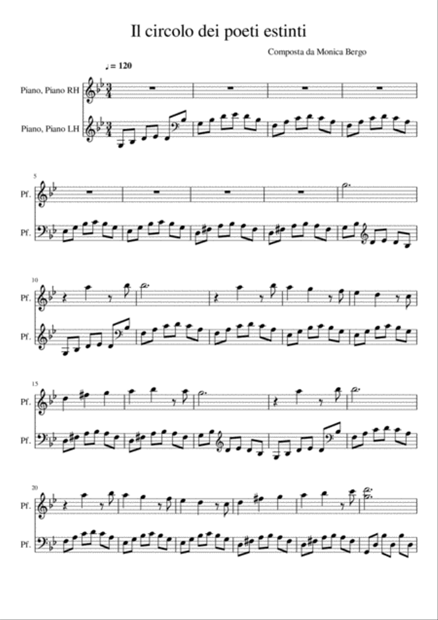 Il circolo dei poeti istinti Piano Solo scores gallery preview page 1