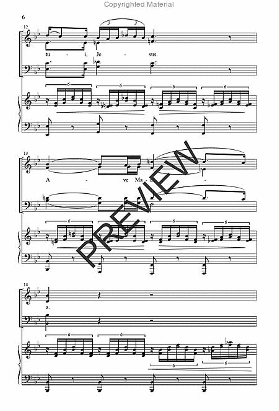 Ave Maria Ave Maria 4-Part scores gallery preview page 6