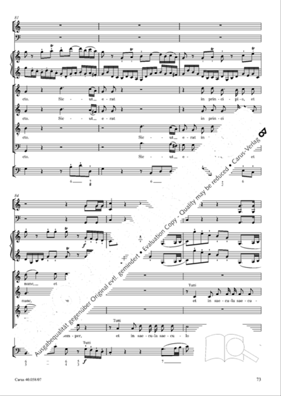 Vesperae solennes de Dominica 4-Part scores gallery preview page 78