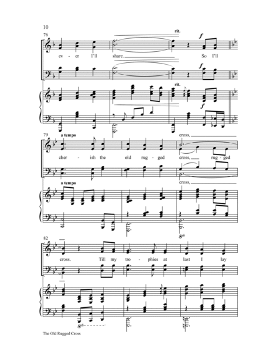 The Old Rugged Cross 4-Part scores gallery preview page 10