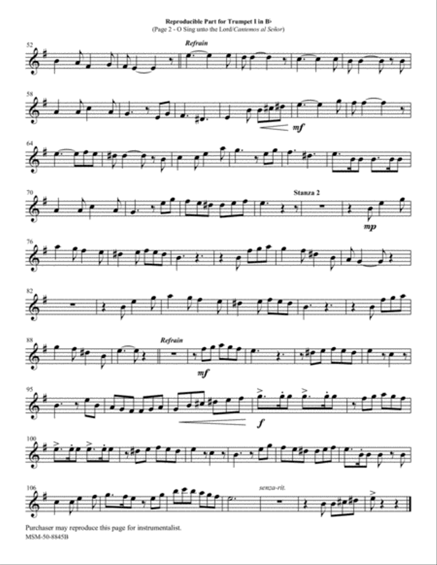 O Sing unto the Lord Choir scores gallery preview page 2