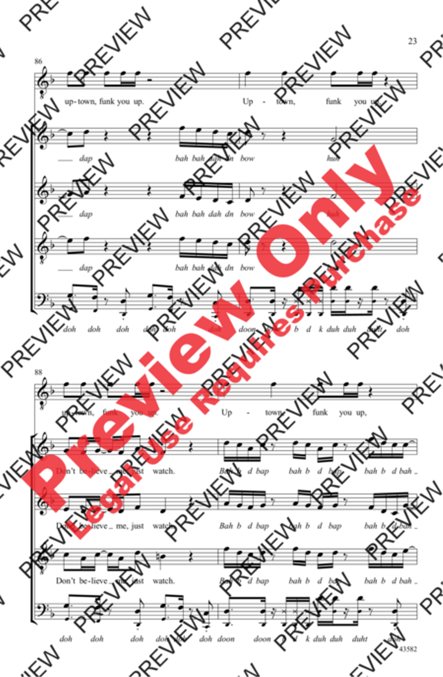 Uptown Funk 4-Part scores gallery preview page 23
