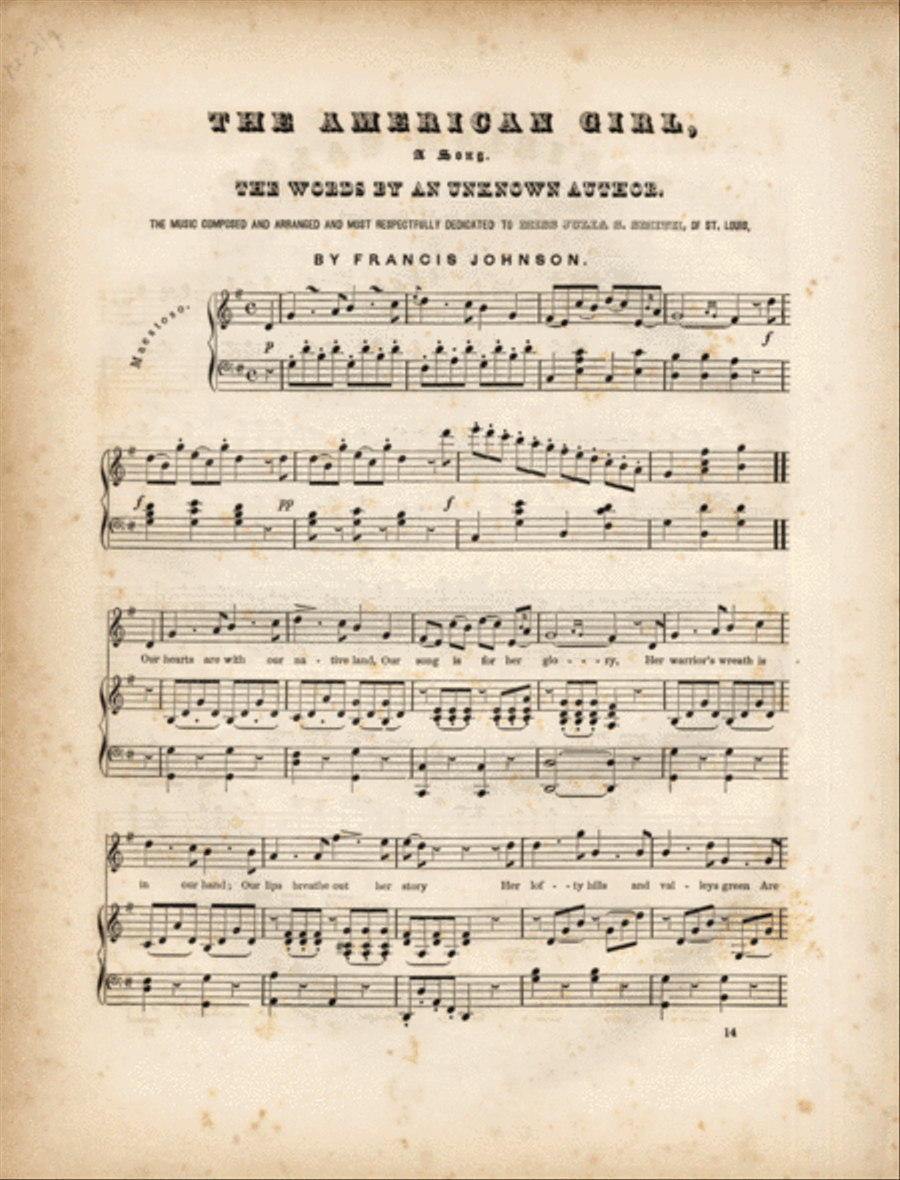 The American Girl, A Song Voice scores gallery preview page 1