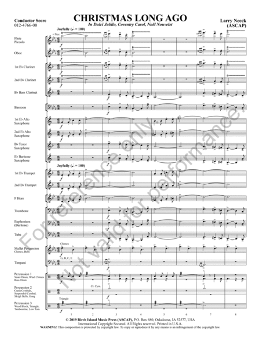 Christmas Long Ago Concert Band scores gallery preview page 4