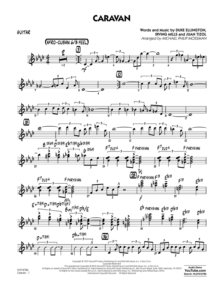Caravan - Guitar Jazz Ensemble scores gallery preview page 1