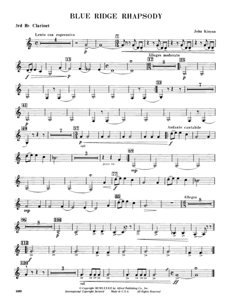 Blue Ridge Rhapsody: 3rd B-flat Clarinet