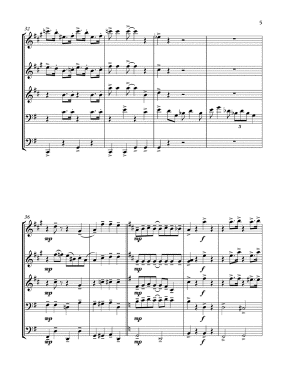 THE PEARLS. composer JELLY ROLL MORTON. arrenged by KHUUSHAAN BATZAYA Brass Ensemble scores gallery preview page 5