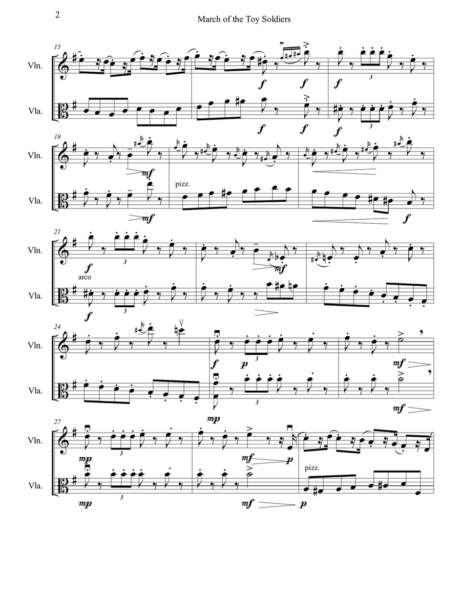 March of the Toy Soldiers from the Nutcracker for Violin & Viola March of the Toy Soldiers from the Nutcracker for Violin & Viola String Duet scores gallery preview page 3