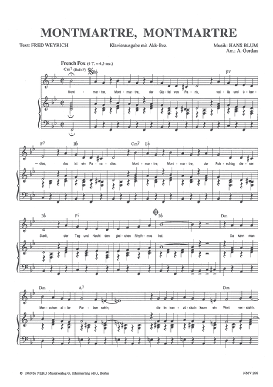 Montmartre, Montmartre Montmartre, Montmartre Voice scores gallery preview page 3